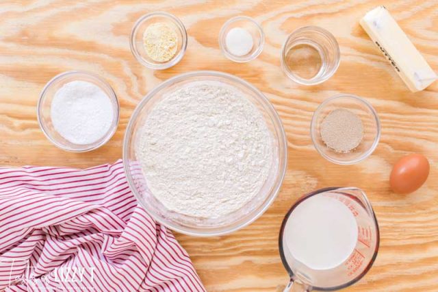 ingredients for japanese milk bread