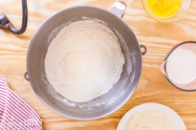 dry ingredients for japanese milk bread