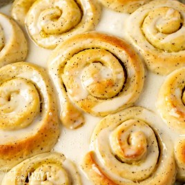 overhead view of lemon sweet rolls