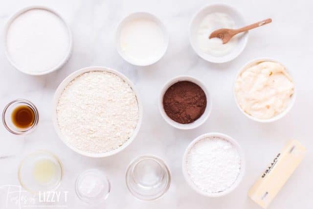 ingredients for a mayonnaise cake