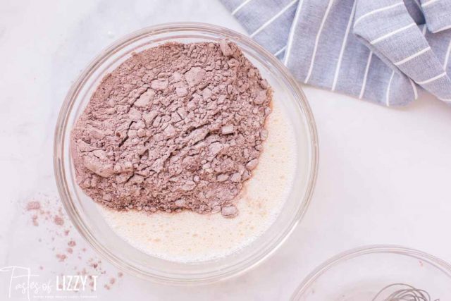 dry ingredients for cake in a bowl