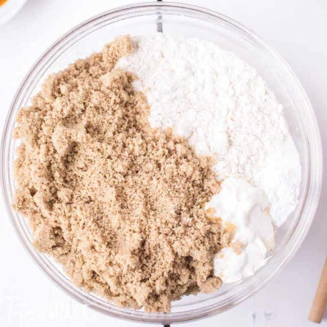 brown sugar and flour in a bowl