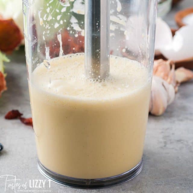 homemade salad dressing in a cup