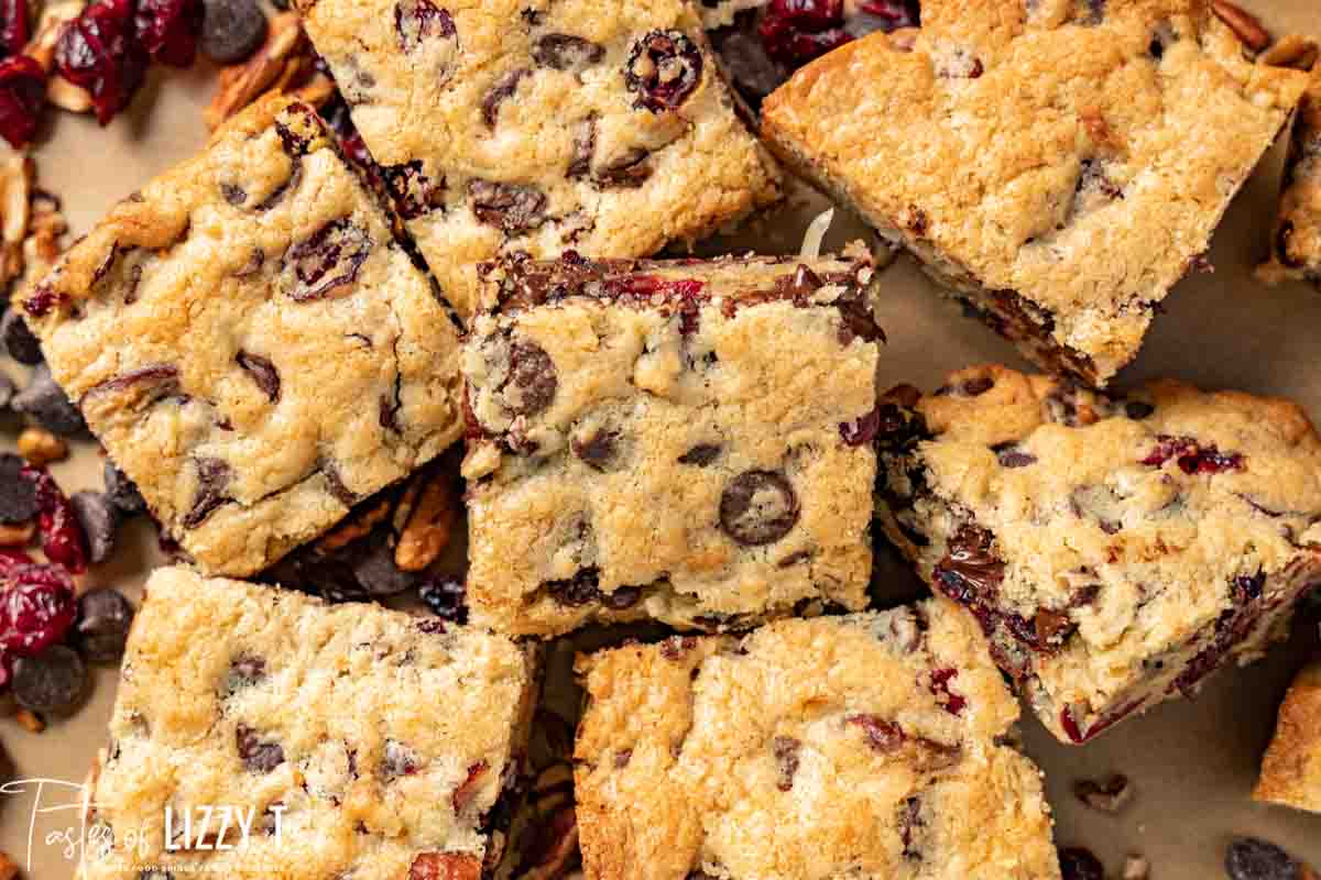 Chocolate Chunk Cranberry Coconut Blondies Tastes of Lizzy T