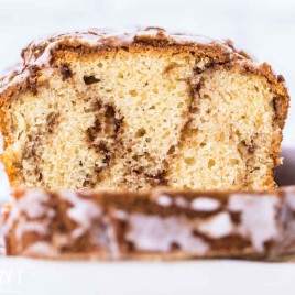 loaf of cinnamon roll quick bread