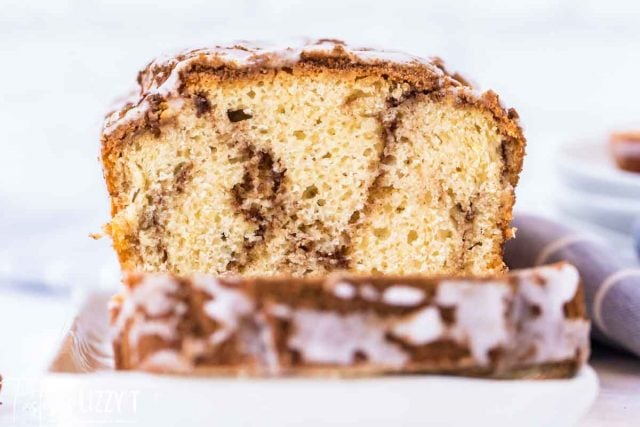 loaf of cinnamon roll quick bread