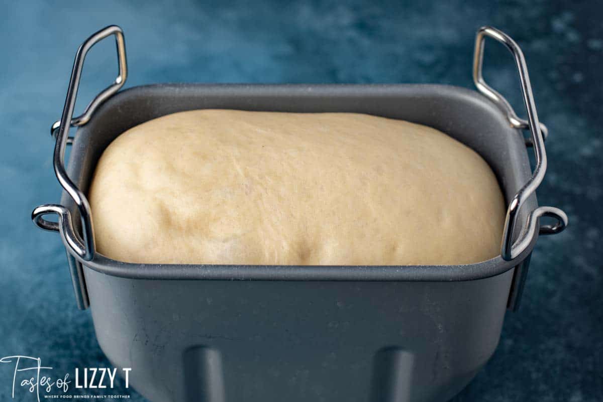 dough in a bread maker basket
