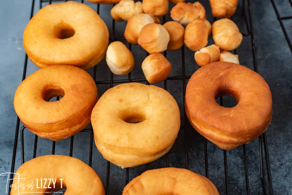 doughnuts on a wire rack with no glaze