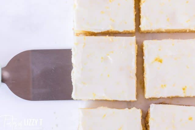 overhead view of lemon bars