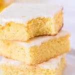 stack of 3 lemon brownies