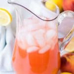 pitcher of peach lemonade