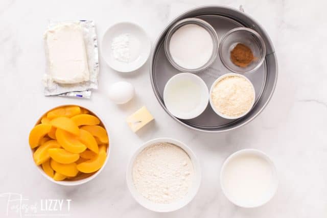 ingredients for peaches and cream cake