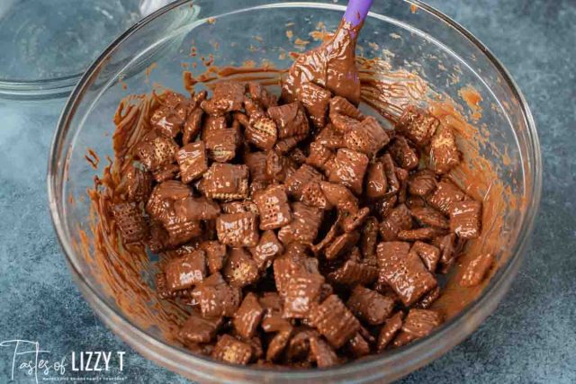 chocolate covered chex cereal
