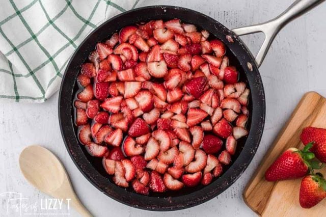 strawberries in a skillet