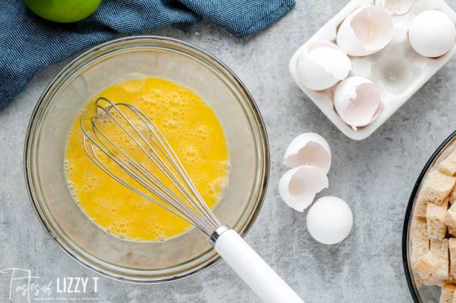 eggs whisked in a bowl