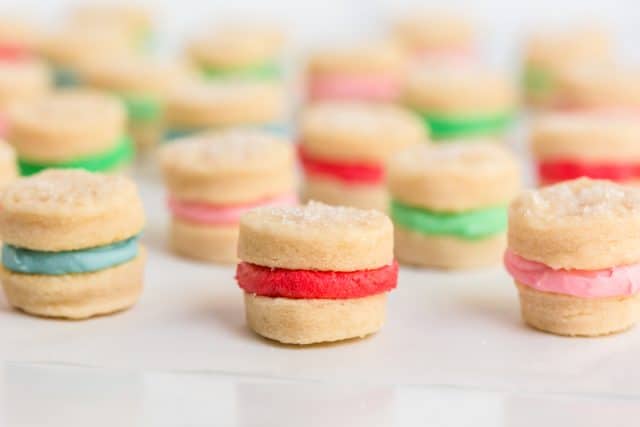 small sandwich cookies on a table