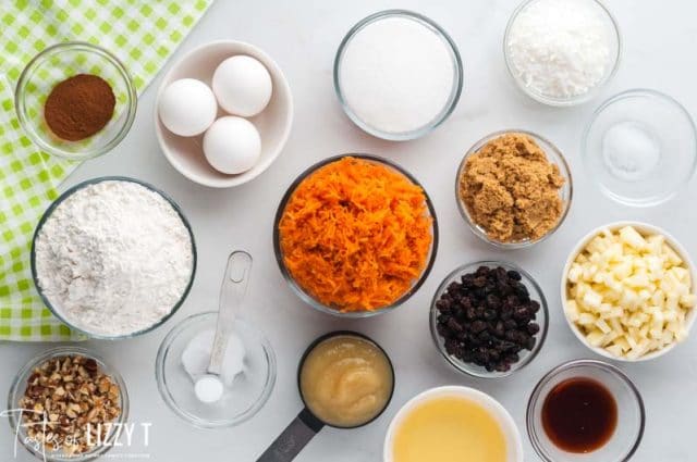 ingredients for morning glory muffins