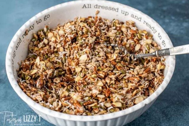 healthy granola in a large bowl