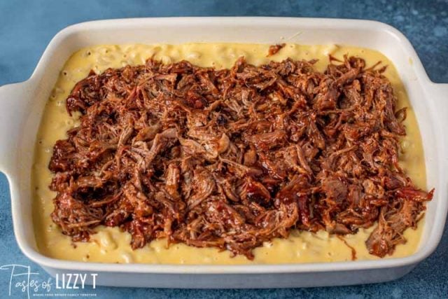 unbaked pulled pork mac and cheese