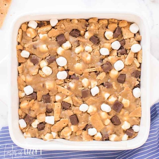 unbaked S'mores Bars