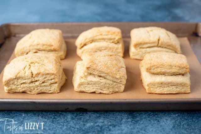 6 biscuits on a baking pan