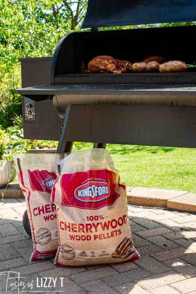 cherrywood wood pellets by grill