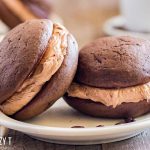 two Mocha Whoopie Pies on a plate
