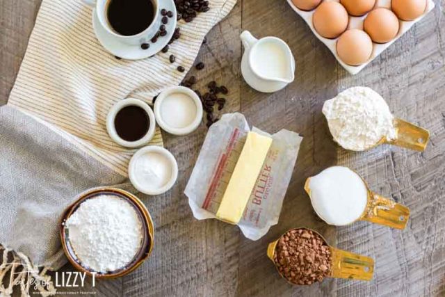 ingredients for Mocha Whoopie Pies