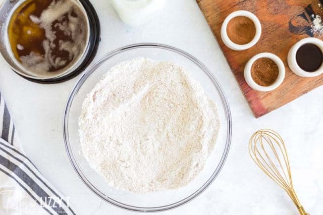 dry ingredients for muffins in a bowl