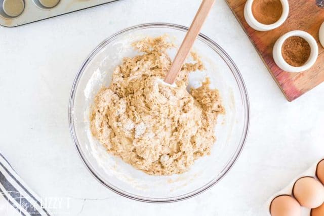 muffin batter in a bowl