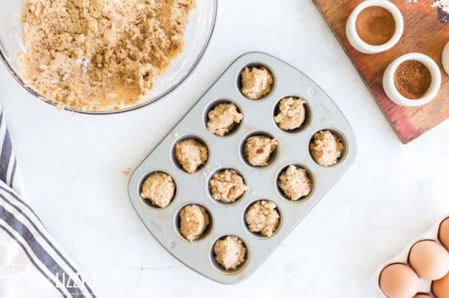 unbaked muffins in tin