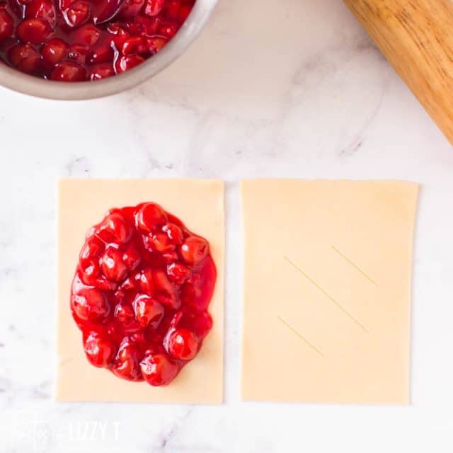 making a cherry hand pie