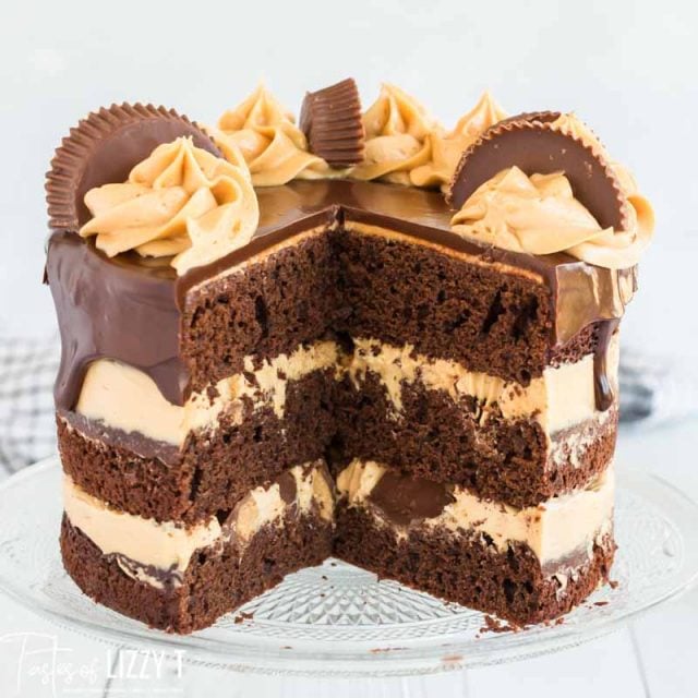 6" chocolate cake with peanut butter frosting