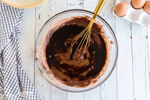 coffee in chocolate cake batter