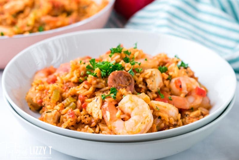 Easy One Pot Jambalaya with Three Meats Tastes of Lizzy T