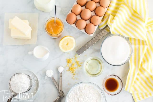 ingredients for fresh lemon cupcakes