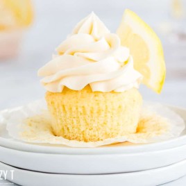 homemade lemon cupcake on a plate