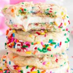 stack of funfetti ice cream sandwiches