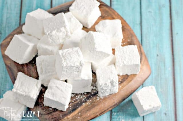 pile of marshmallows on a cutting board