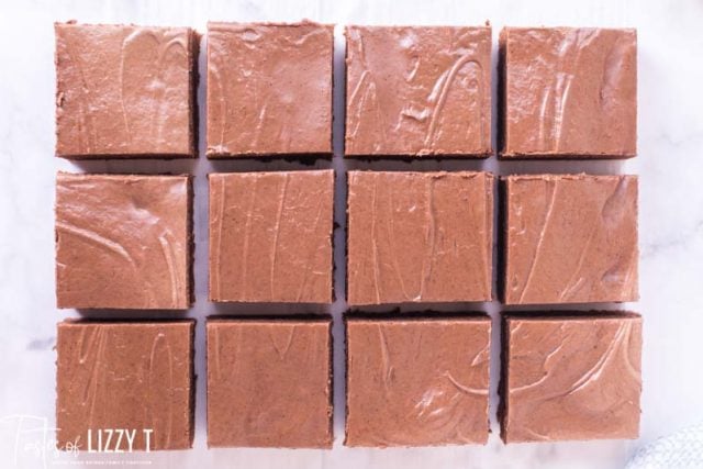 brownies cut in 12 squares