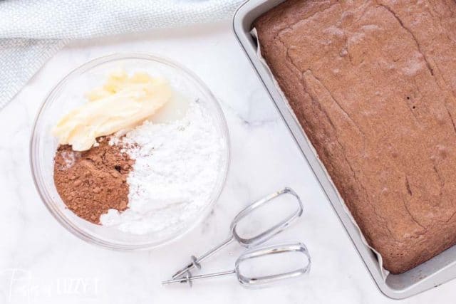 frosting ingredients in a mixing bowl