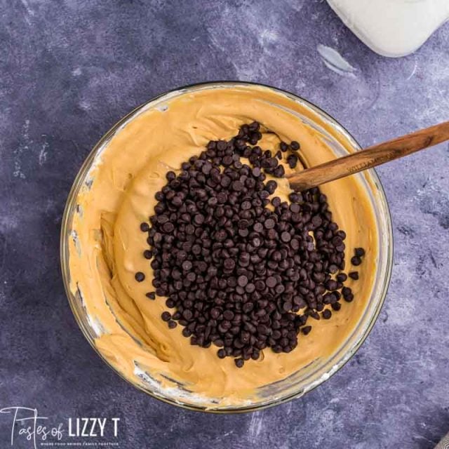 caramel ice cream with chocolate chips