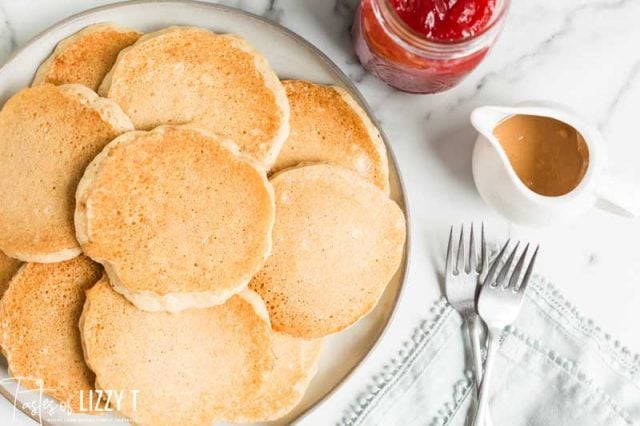 plate of peanut butter pancakes