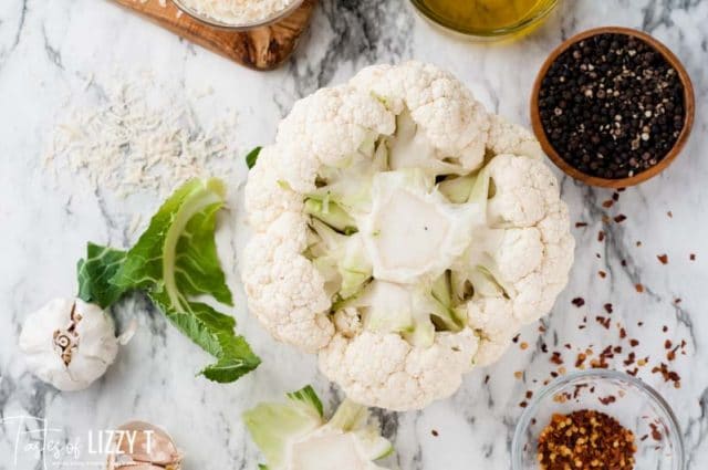 ingredients for roasted cauliflower steak