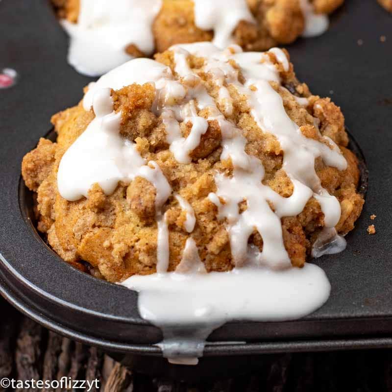 glazed muffin in a pan