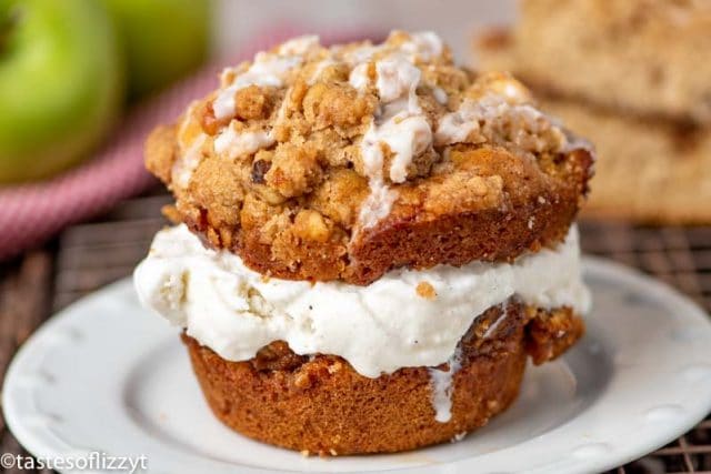 apple butter muffin stuffed with ice cream