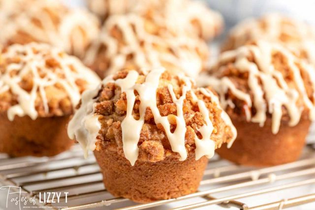 muffins sitting on a wire rack