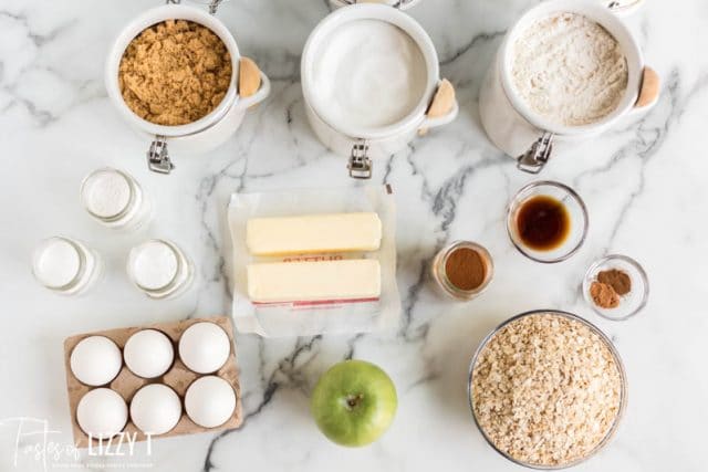 ingredients for caramel apple sandwich cookies