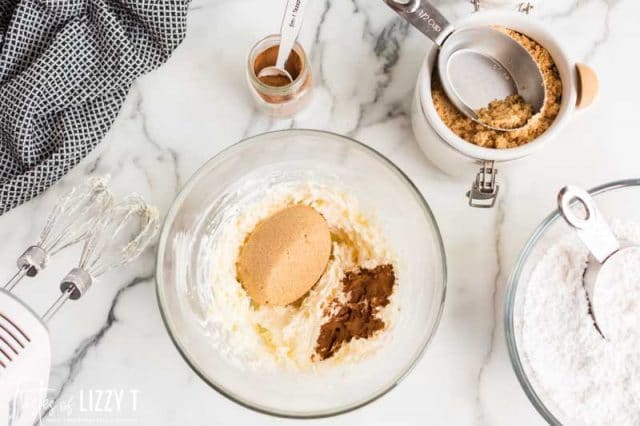 creaming butter and sugar in a bowl