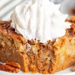 closeup of pumpkin dump cake